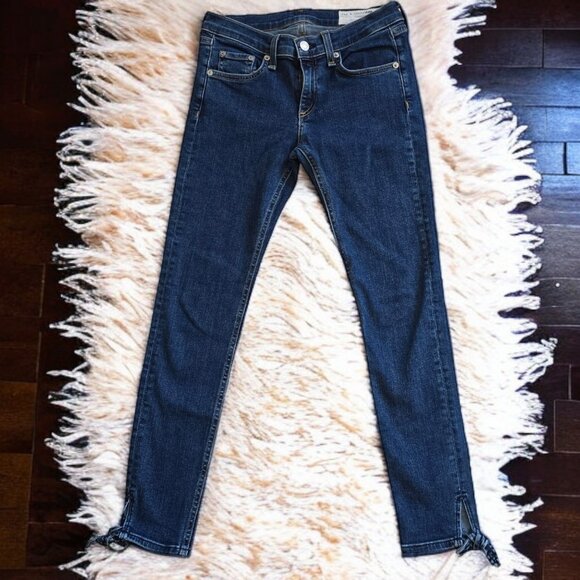 RAG & BONE ( 26 ) Ankle Bow Straight Leg Denim Skinny Jeans - Picture 2 of 8